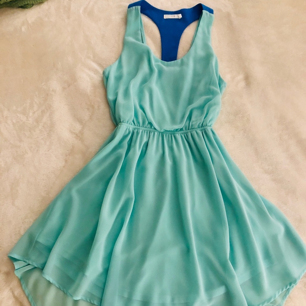 Lush high low mint green dress (small)